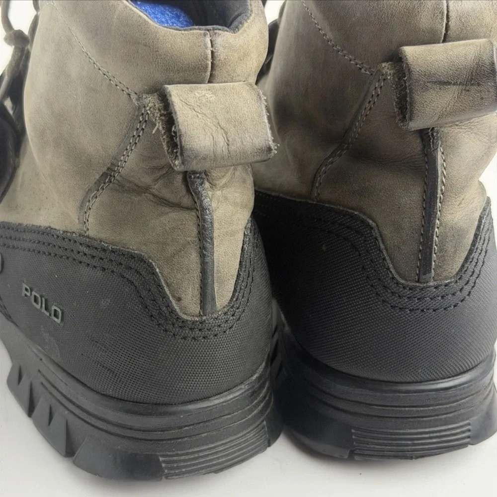 Polo by Ralph Lauren Brown and Olive Leather Men's Lace-Up Boot